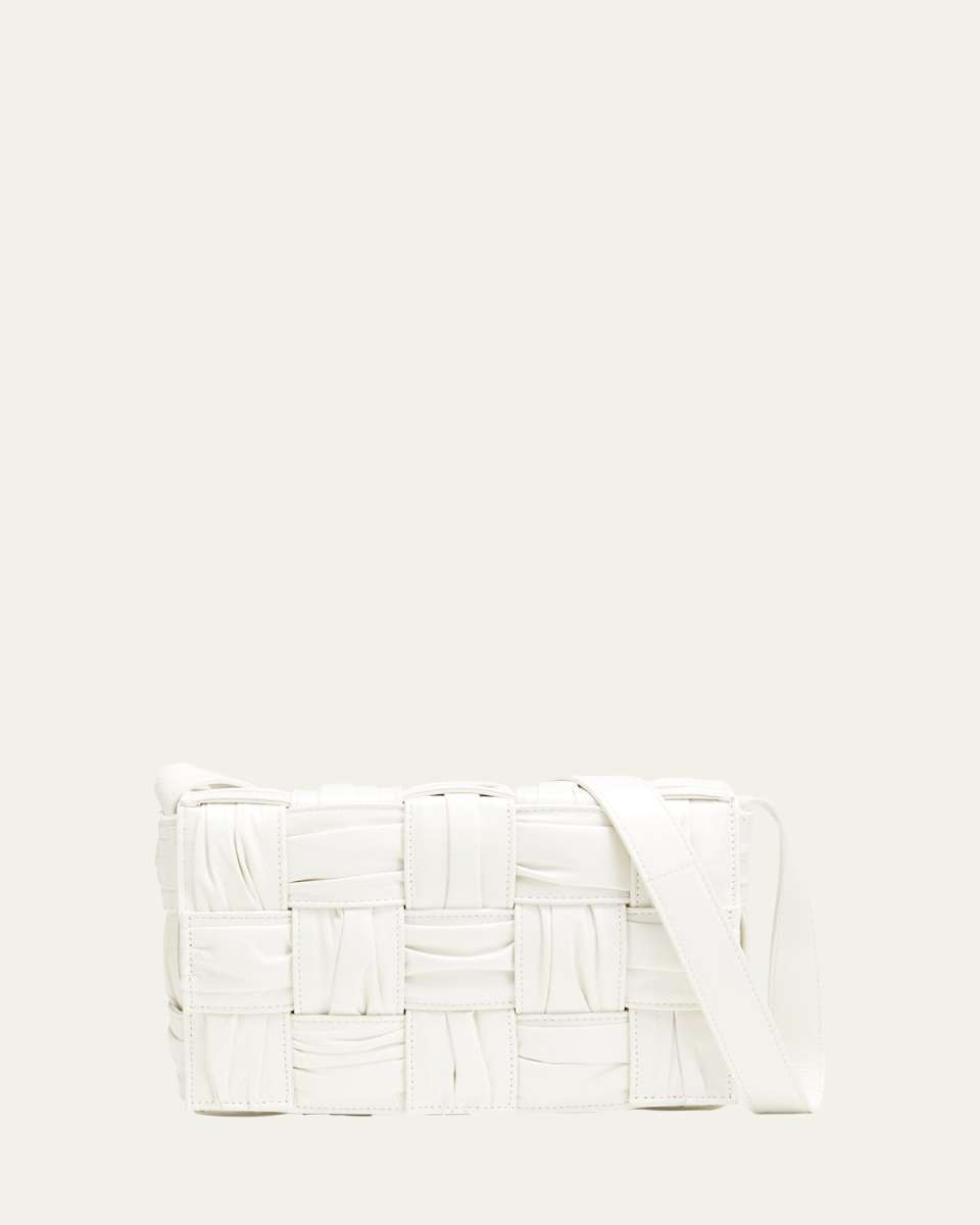 Cassette Intrecciato Plisse Leather Crossbody Bag